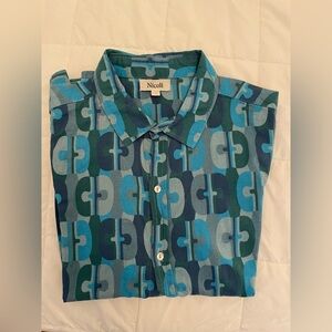 Nicoli Retro Print Cotton Button Down / Size S